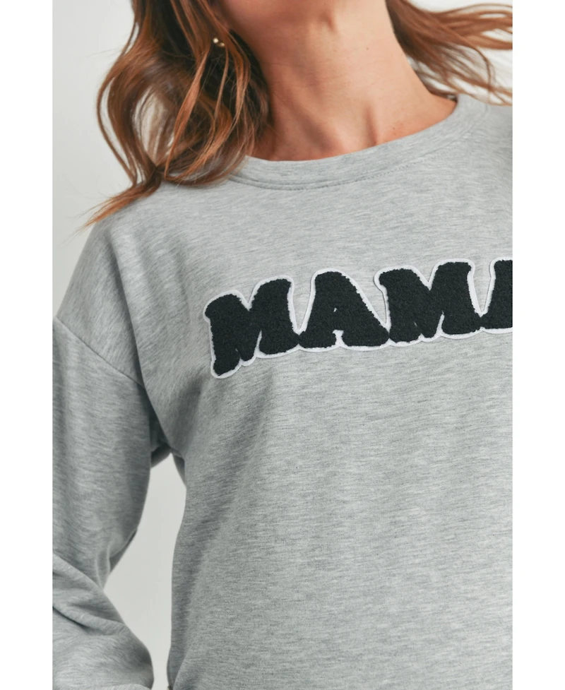 Hello Miz Maternity Graphic Mama Crew Neck Nursing Sweatshirt