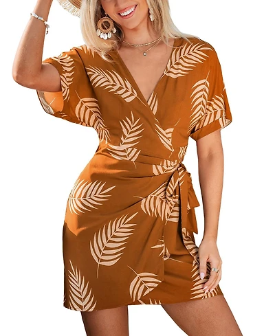Cupshe Women's You Glad Tropical Mini Beach Dress