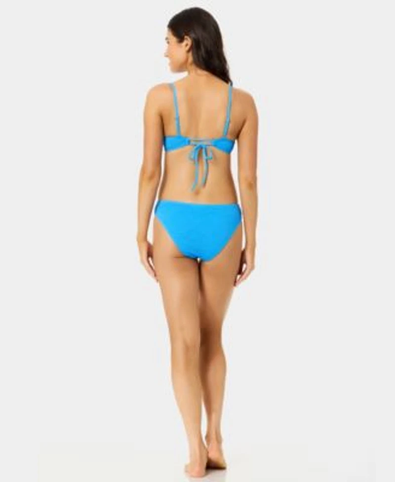 California Waves Womens Solid Popcorn Scrunch Texture Scoop Neck Swim Bralette Macys Exclusive Low Rise Bottoms