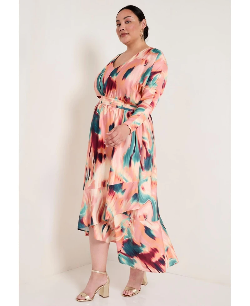 June + Vie Women's June + Vie Ruffled Dolman Sleeve Maxi Dress