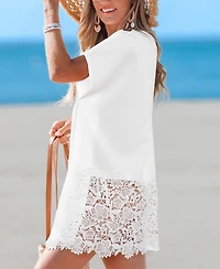 Cupshe Women's Ocean Motion Cover-Up Mini Beach Dress