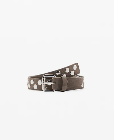 Mango Women's Studded Suede Belt