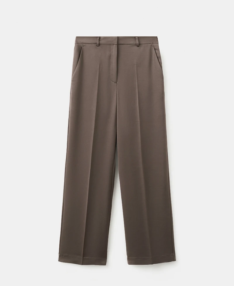 Mango Women's Satin Straight-Fit Pants