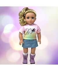 18 Inch Dolls with Soft Hair and Accessories – Soft Body 18 inch Doll with Poseable Vinyl Arms & Legs, Dress Outfit – Cute 18" Doll Set for Girls