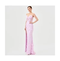 Bariano Women's Teri 3D Floral Gown