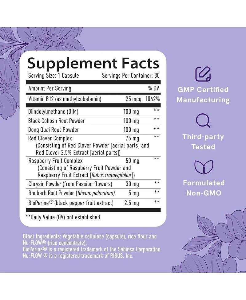 SMNutrition Menopause Support Complex Capsules, 30ct