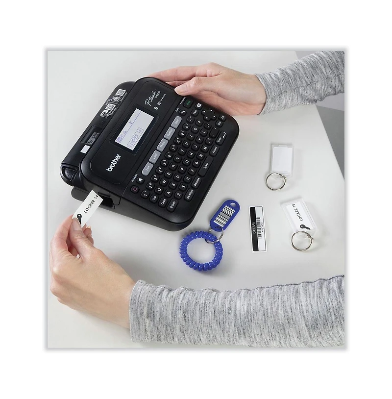 Brother P-Touch PTD460BTVP P-Touch 7.4 in. x 7 in. x 2.8 in. 30 mm/s Print Speed Business Expert Connected Label Maker with 2 Roll Sample Tape