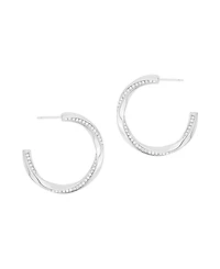 And Now This Crystal Post Tiwsted C Hoop Earrings