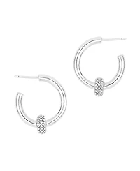 And Now This Crystal Post C Hoop Earrings