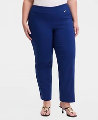 I.n.c. International Concepts Plus Mid-Rise Pull-On Straight-Leg Pants