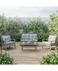 Mondawe 5-piece Aluminum Patio Conversation Set with Loveseat
