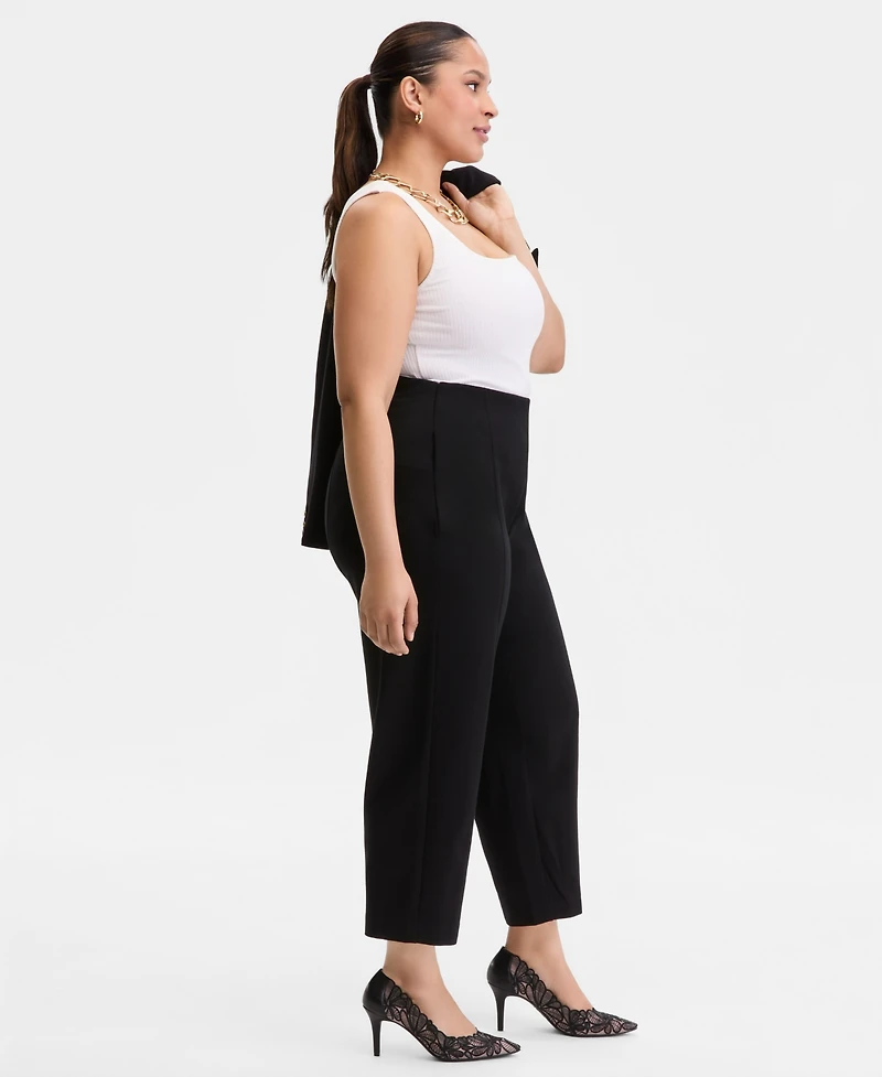 I.n.c. International Concepts Plus Size High Rise Pull-On Ponte Pants, Macy's Exclusive