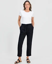 Style & Co Petite Twill-Tape Tapered Pull-On Pants, Macy's Exclusive
