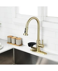 Busdays 3-in-1 Kitchen Faucet with Press-Type Glass Rinser