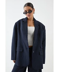 MissPap Women's Premium Pinstripe Oversized Blazer