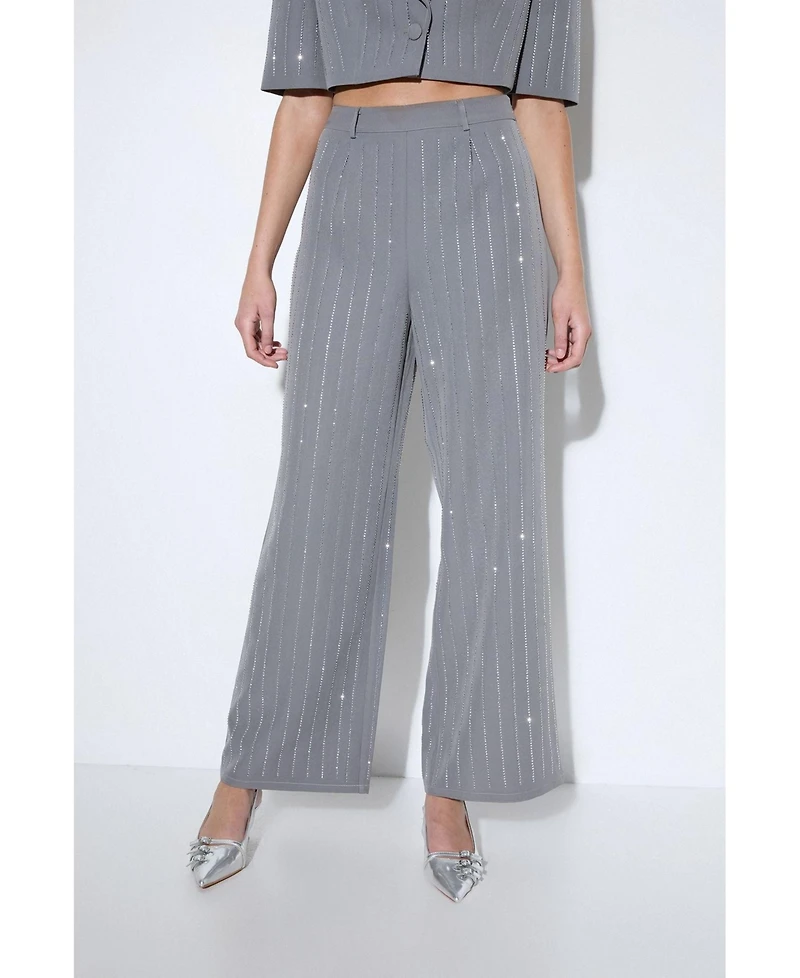 MissPap Women's Premium Embellished Straight Leg Pants