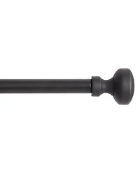 Town & Country Modern Rounded Cap Adjustable Curtain Rod and Finial Set