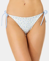 California Waves Women's Ditsy Reversible-Tie Side Swim Bottoms