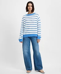French Connection Women's Teddy Knit Open Stripe Boat Neck Sweater