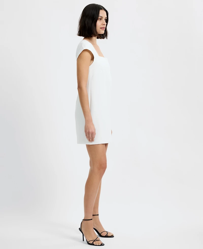 French Connection Women's Square Neck Whisper Cap Sleeve Shift Mini Dress