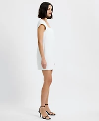 French Connection Women's Square Neck Whisper Cap Sleeve Shift Mini Dress