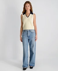 French Connection Women's Mozart Contrast Texture Knit Pull-On Top