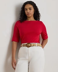 Lauren Ralph Plus Boat Neck T-Shirt