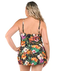 La Blanca Plus Tropical Hideaway Lingerie Strap Tankini Swim Top