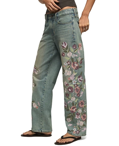 Lucky Brand Women's Legend Embroidered Baggy Jeans