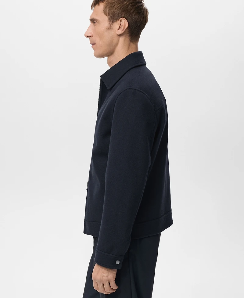Mango Men's Regular Fit Zip-Up Jacket