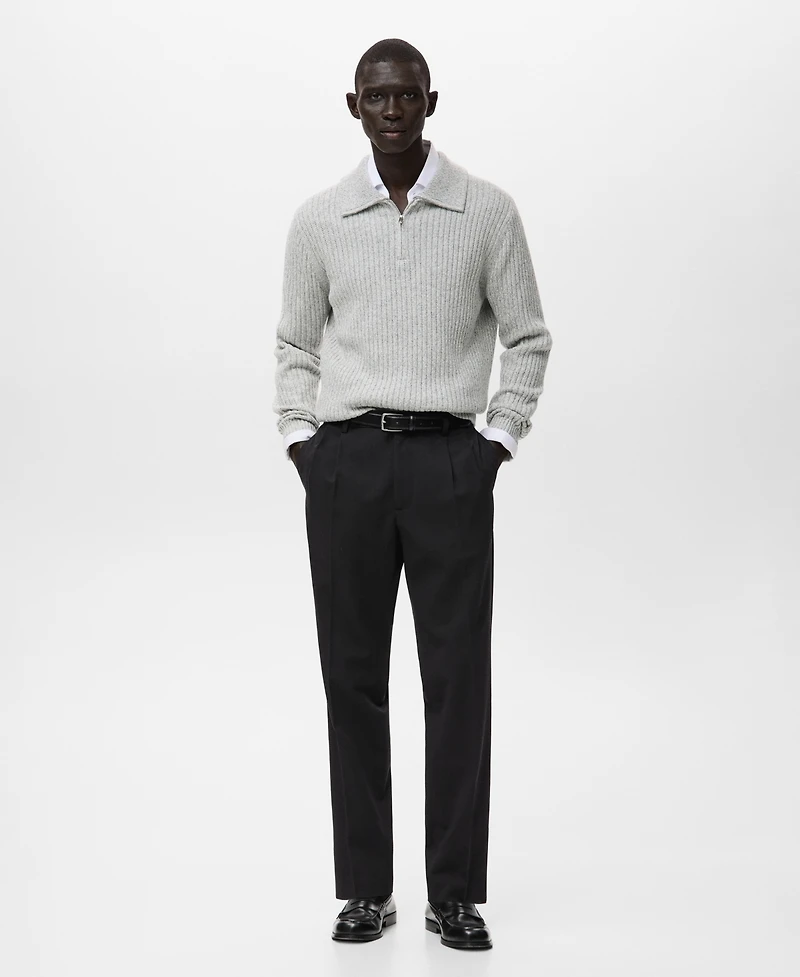 Mango Men's Regular-Fit Pleated Pants