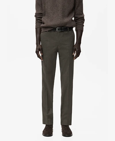 Mango Men's Slim-Fit Flannel Pants