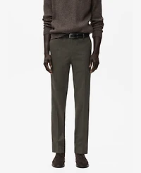 Mango Men's Slim-Fit Flannel Pants