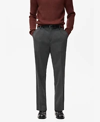 Mango Men's Regular-Fit Pleated Flannel Pants