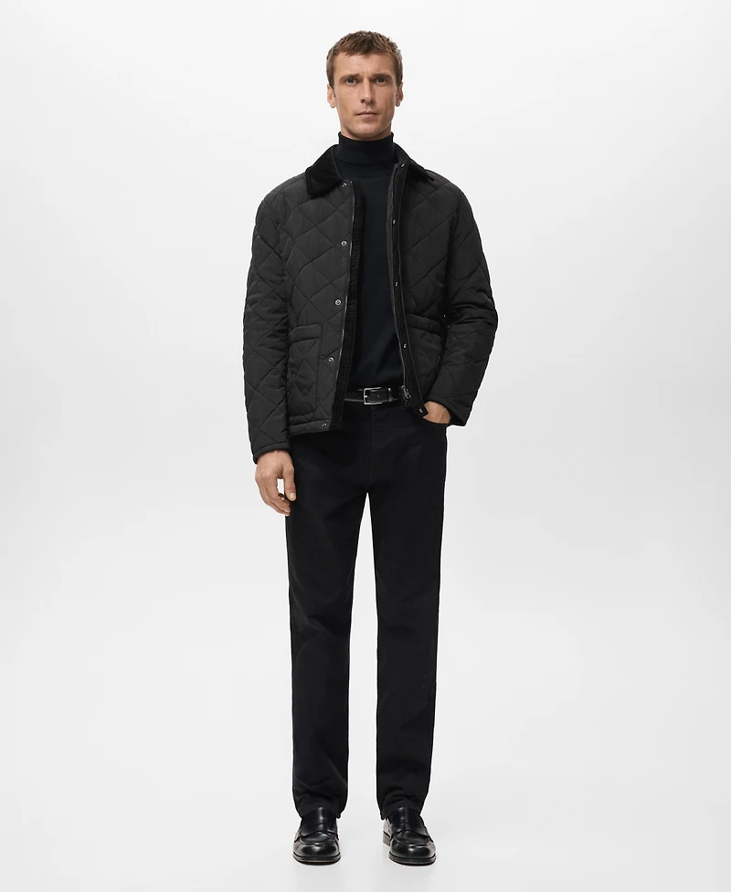 Mango Men's Quilted Water Repellent Jacket