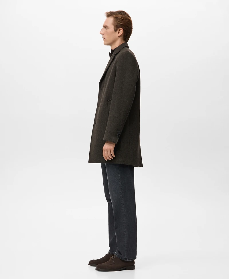 Mango Men's Lightweight Wool Coat