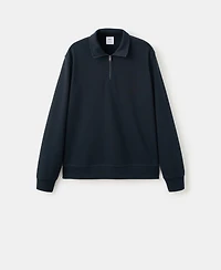 Mango Men's Regular-Fit Zipper-Neck Sweatshirt