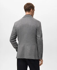 Mango Men's Slim-Fit Herringbone Tailored Jacket