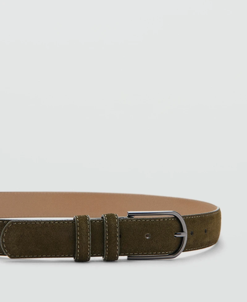 Mango Men's Suede Leather Belt