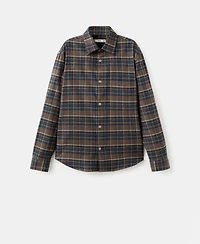 Mango Men's Cotton Flannel Checkered Shirt