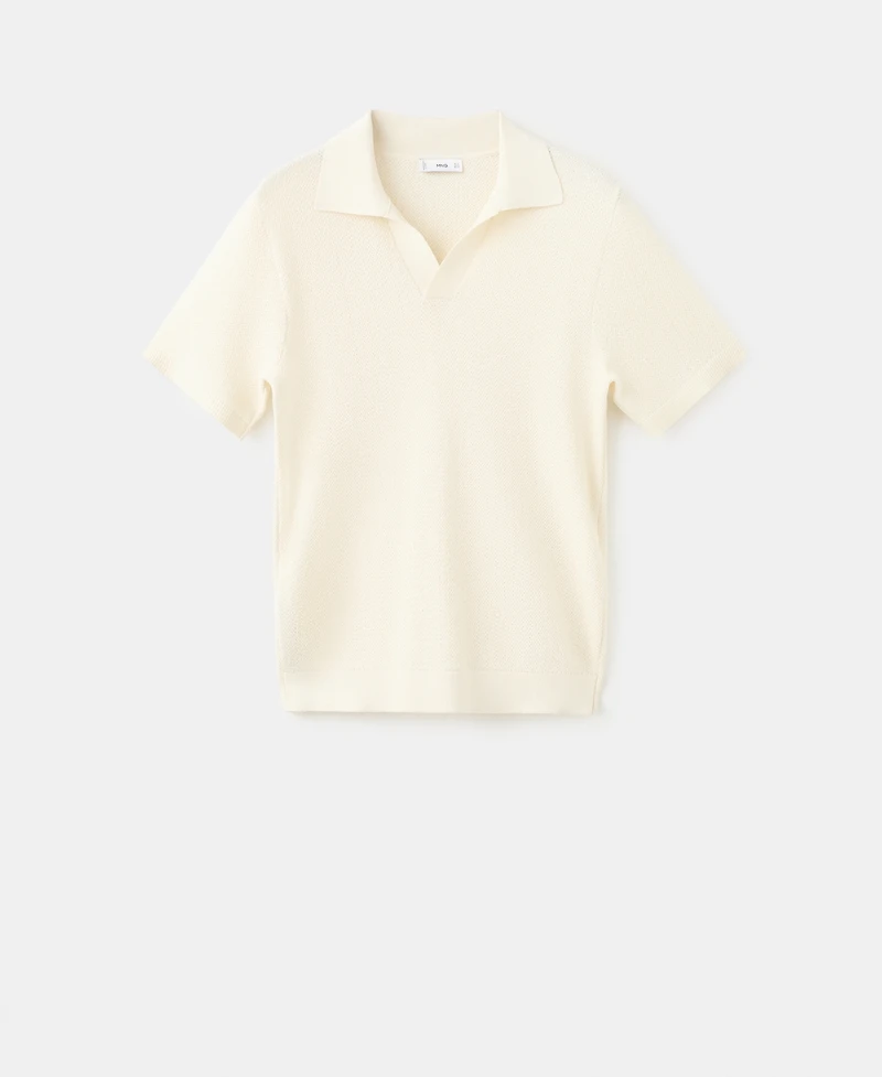 Mango Men's Short-Sleeve Knitted Polo Shirt