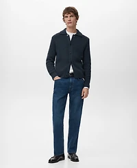 Mango Men's Structured Wool-Blend Cardigan