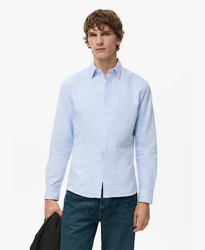 Mango Men's Cotton Oxford Shirt