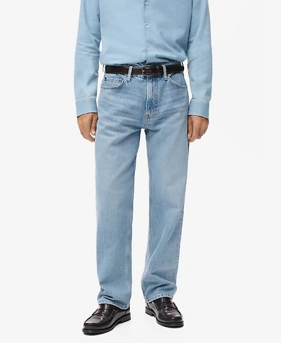 Mango Men's Moby Straight-Fit Light-Wash Jeans