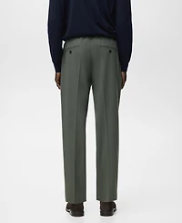 Mango Men's Regular Fit Cord Pleated Pants