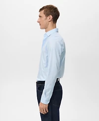 Mango Men's Cotton Slim-Fit Striped Shirt