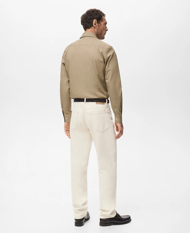 Mango Men's Slim-Fit Lyocell Cotton Shirt