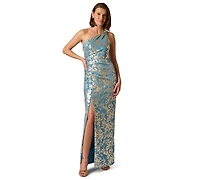 Adrianna Papell Women's One-Shoulder Ball Gown