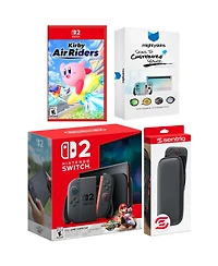 Nintendo Switch 2 + Mario Kart World, Kirby Air Riders, MightySkins Code and Protective Case Bundle
