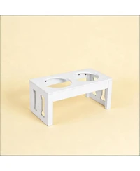Aostirmotor Dog Bowls Elevated Feeding Station in White